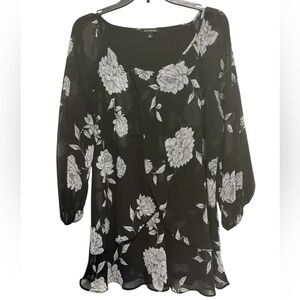 Black & White Floral Blouse